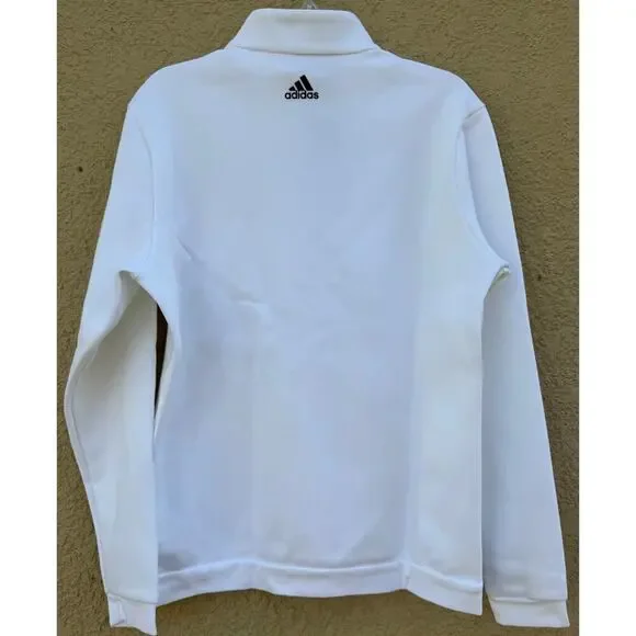 Adidas Quarter Zip Golf Pullover White Medium NWT - Picture 6 of 7